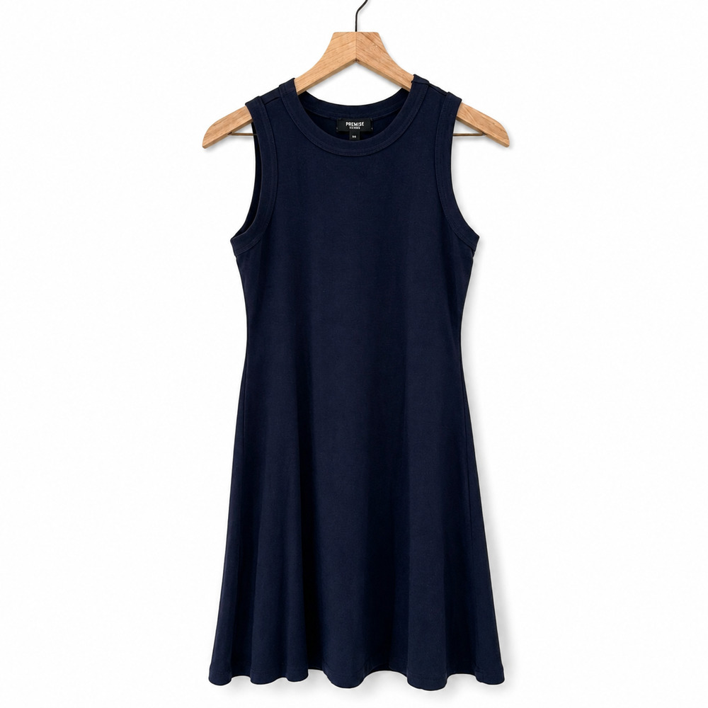 Premise Dresses Sleeveless Fit & Flare Dress NWT Size Medium Navy Blue